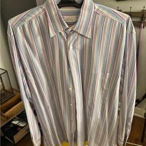 Brioni Italia Multicolor Striped Button Down Shirt Size L